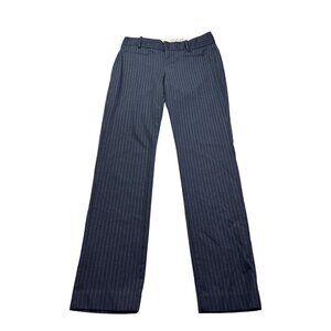 Calvin Klein Womens Navy Blue Pinstripe Dress Pants Size 2 Straight Leg